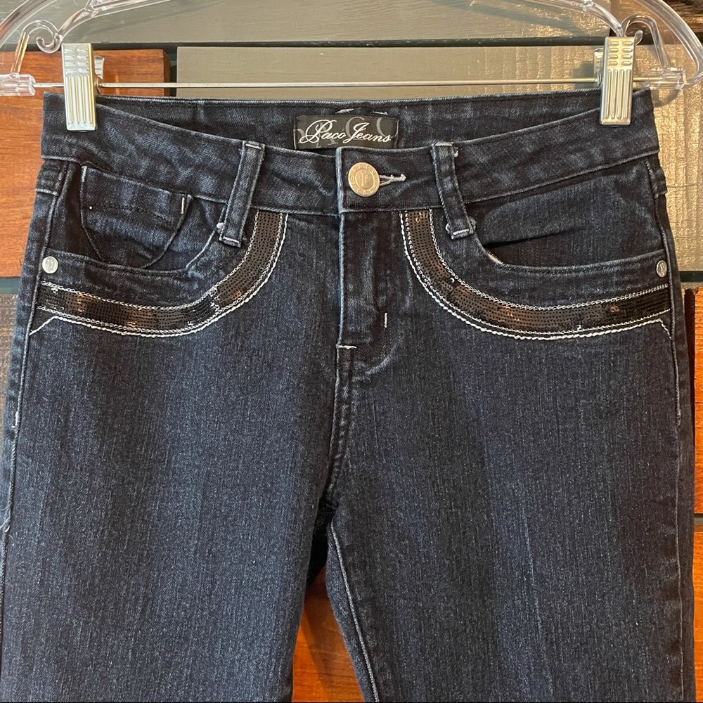 Paco Jeans Dark Wash with Sequins Juniors Size 5